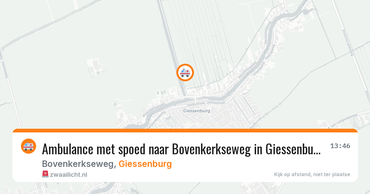 Ambulance met spoed naar Bovenkerkseweg in Giessenburg — 6 aug 2026