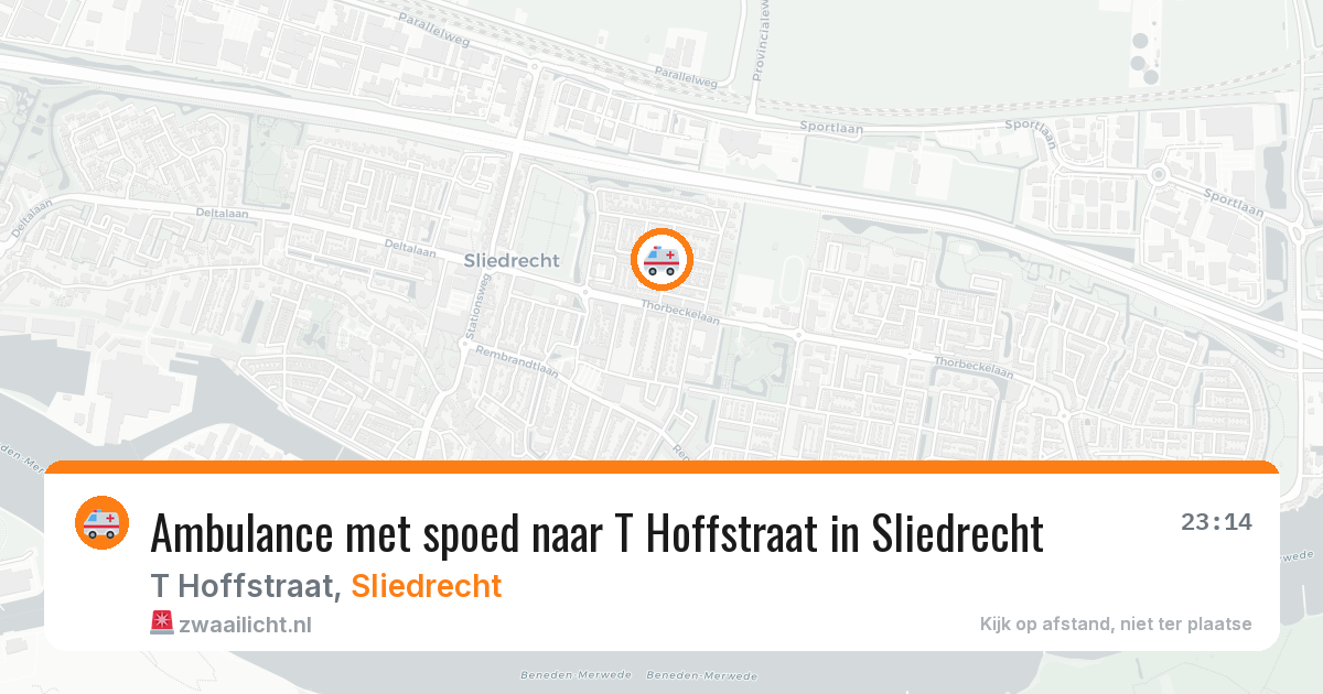 Ambulance met spoed naar T Hoffstraat in Sliedrecht — 5 jun 2026