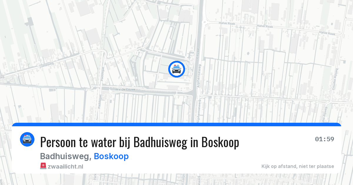 Persoon te water bij Badhuisweg in Boskoop — 12 mei 2026