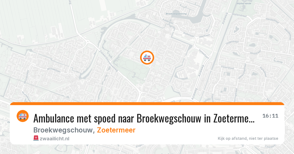 Ambulance met spoed naar Broekwegschouw in Zoetermeer — 19 jul 2026