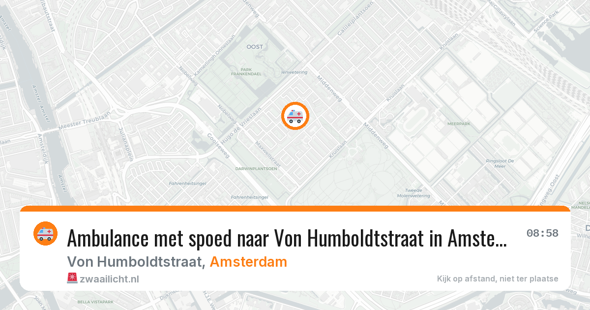 Ambulance met spoed naar Von Humboldtstraat in Amsterdam — 5 jun 2026