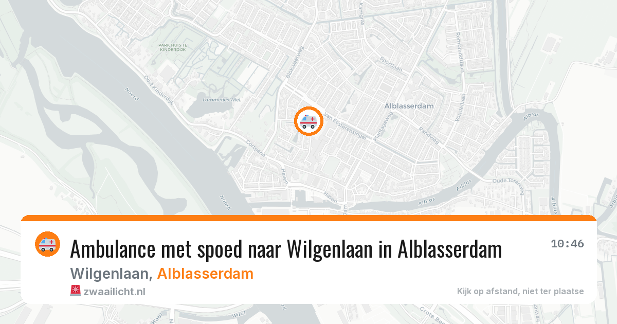Ambulance met spoed naar Wilgenlaan in Alblasserdam — 22 jul 2026