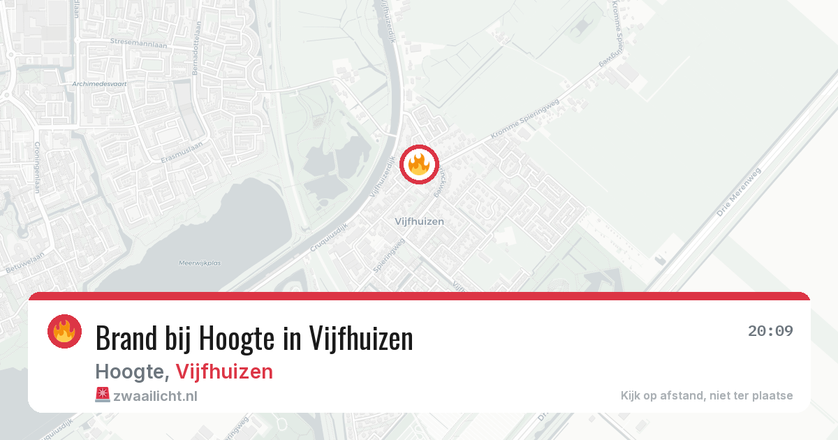 Brand bij Hoogte in Vijfhuizen — 29 jul 2026