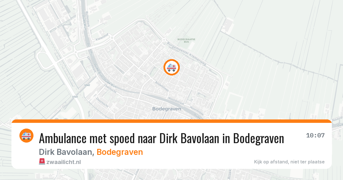 Ambulance met spoed naar Dirk Bavolaan in Bodegraven — 19 jul 2026