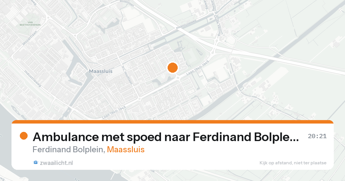 Ambulance met spoed naar Ferdinand Bolplein in Maassluis — 21 aug 2026