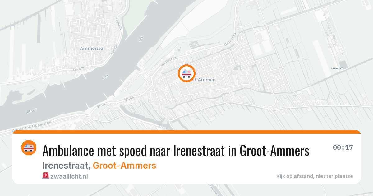 Ambulance met spoed naar Irenestraat in Groot-Ammers — 29 jun 2026