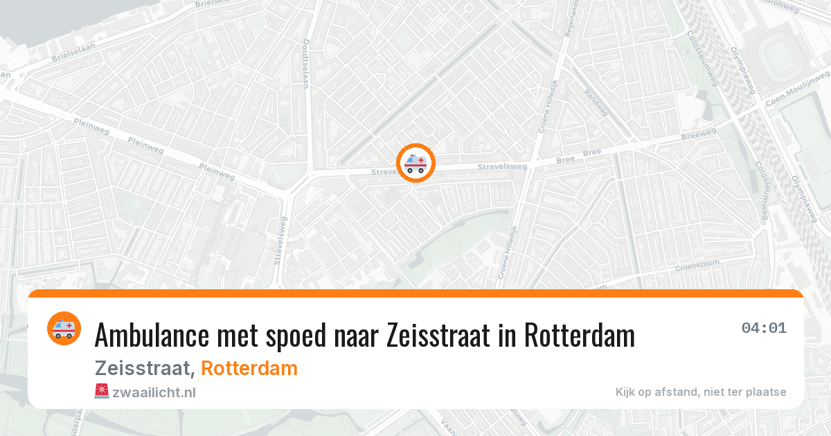 Ambulance met spoed naar Zeisstraat in Rotterdam — 17 jun 2026