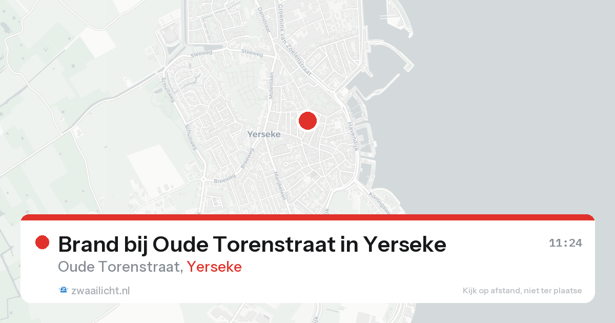 Brand bij Oude Torenstraat in Yerseke — 15 aug 2026