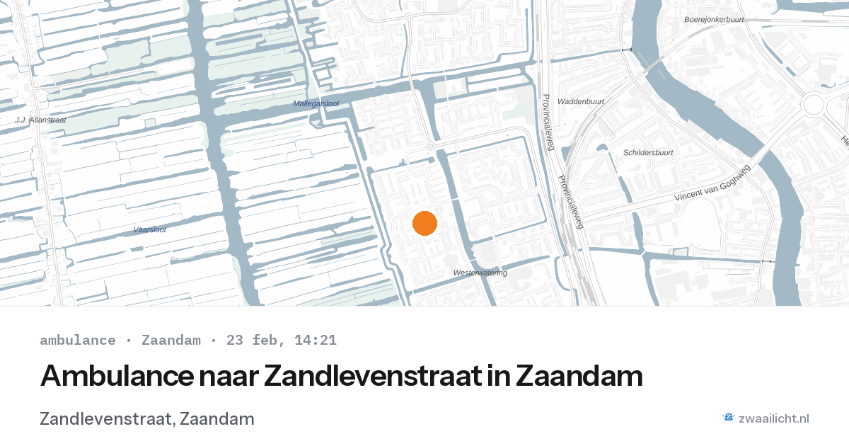 Ambulance naar Zandlevenstraat in Zaandam — 23 feb 2026