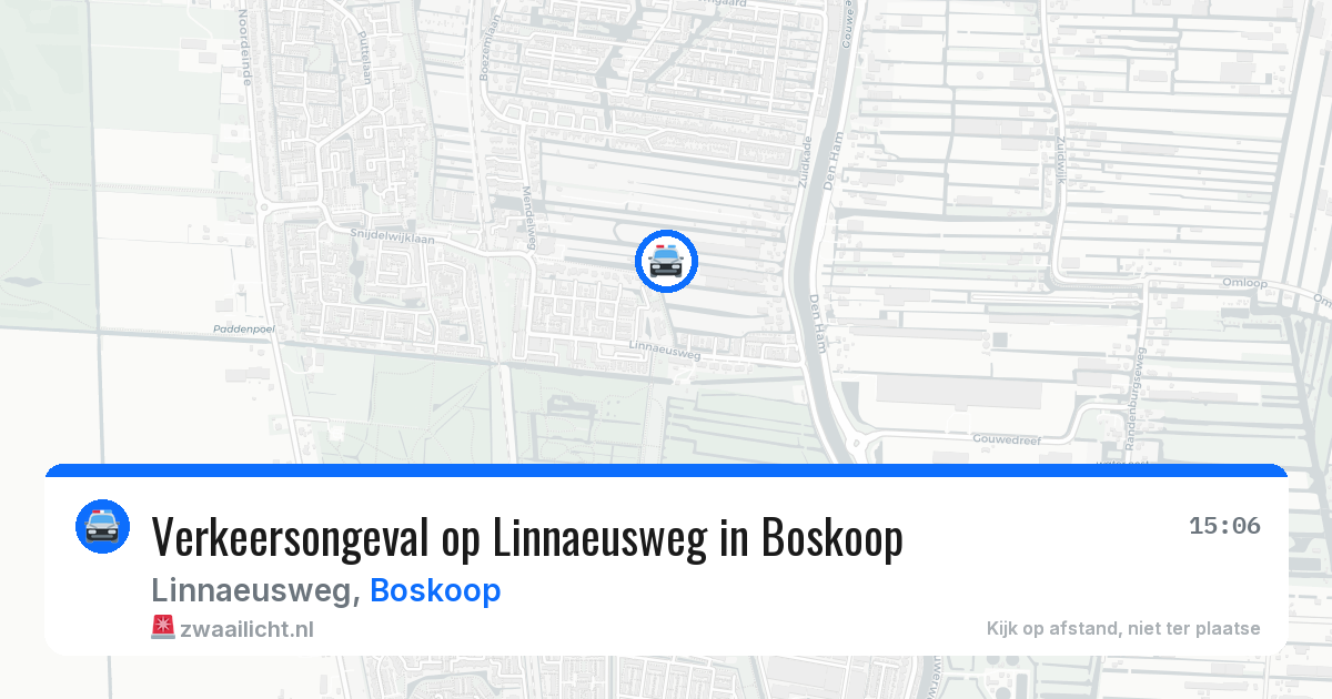 Verkeersongeval op Linnaeusweg in Boskoop — 20 mrt 2026