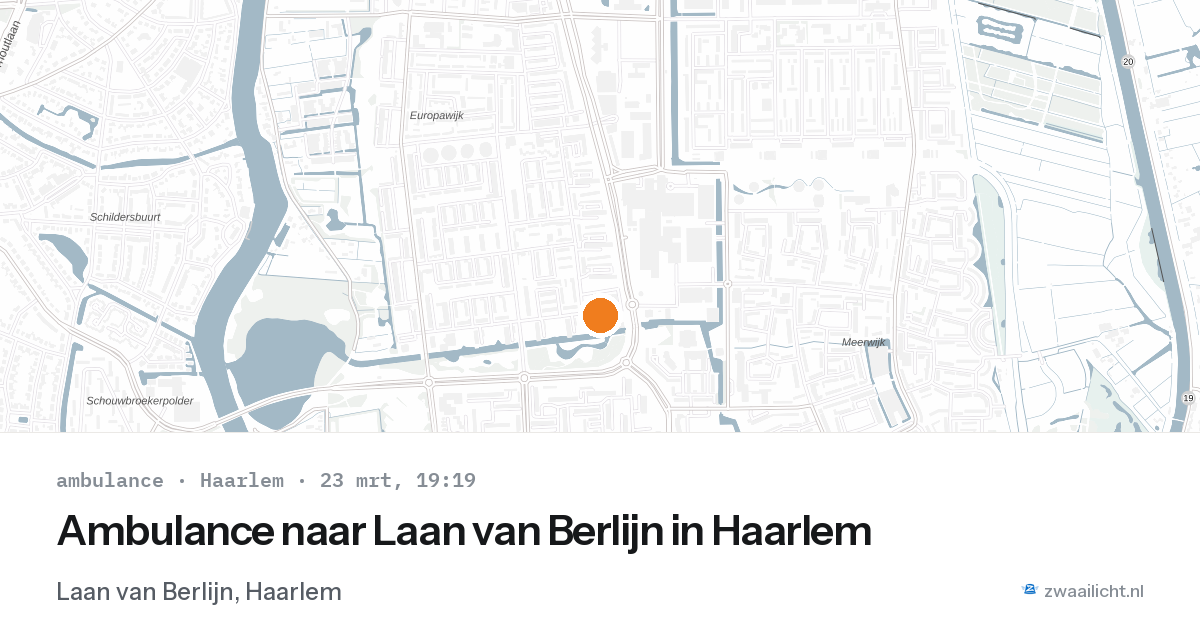 Ambulance naar Laan van Berlijn in Haarlem — 23 mrt 2026