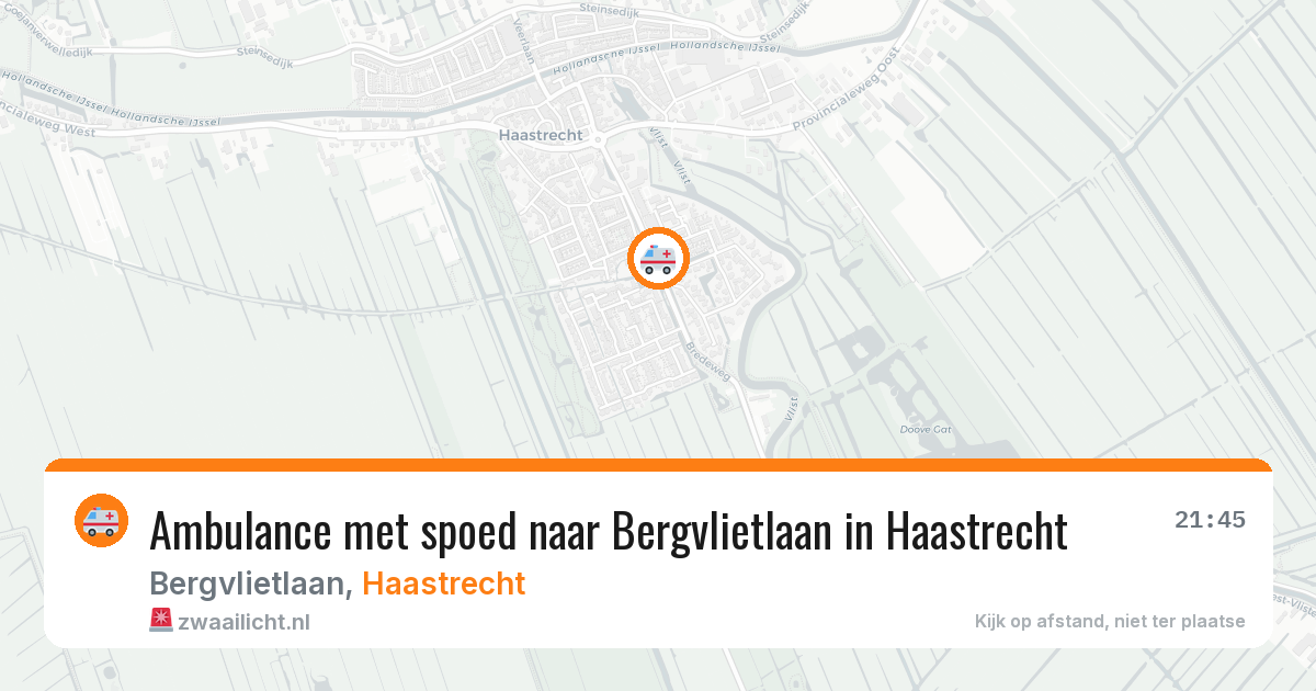 Ambulance met spoed naar Bergvlietlaan in Haastrecht — 29 jul 2026