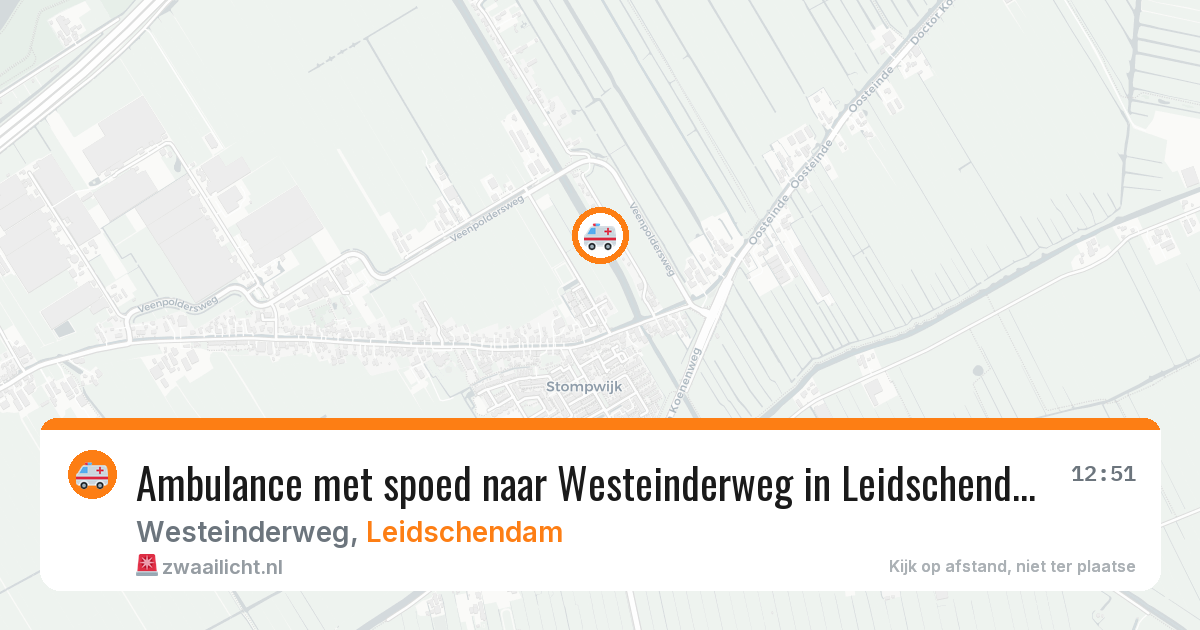 Ambulance met spoed naar Westeinderweg in Leidschendam — 24 mrt 2026