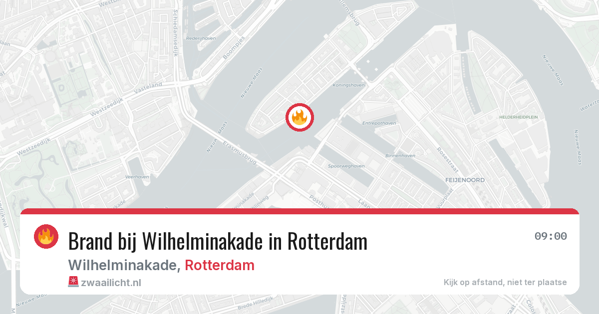 Brand bij Wilhelminakade in Rotterdam — 13 jul 2026
