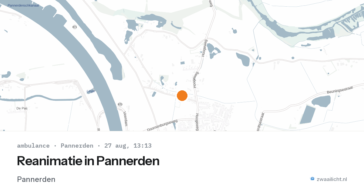 Reanimatie in Pannerden — 27 aug 2026
