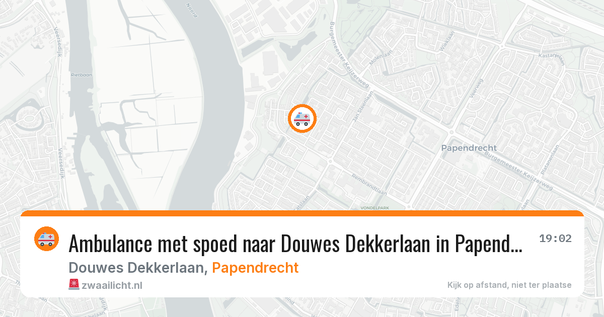 Ambulance met spoed naar Douwes Dekkerlaan in Papendrecht — 5 jul 2026