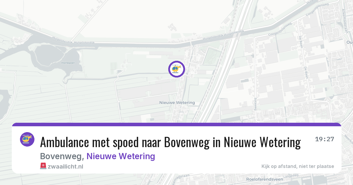 Ambulance met spoed naar Bovenweg in Nieuwe Wetering — 6 mrt 2026