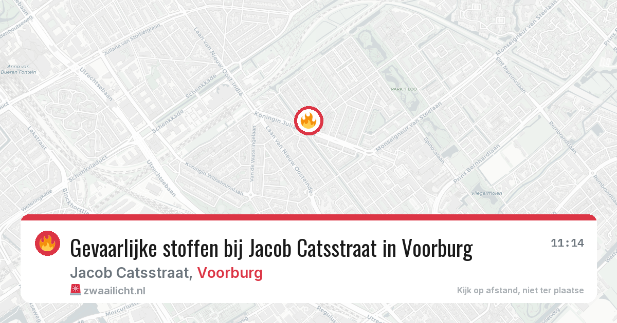 Gevaarlijke stoffen bij Jacob Catsstraat in Voorburg — 24 jul 2026