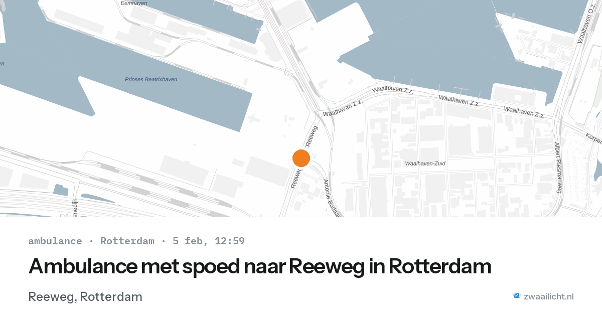 Ambulance met spoed naar Reeweg in Rotterdam — 5 feb 2026
