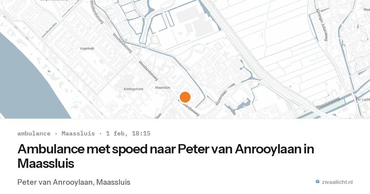 Ambulance met spoed naar Peter van Anrooylaan in Maassluis — 1 feb 2026