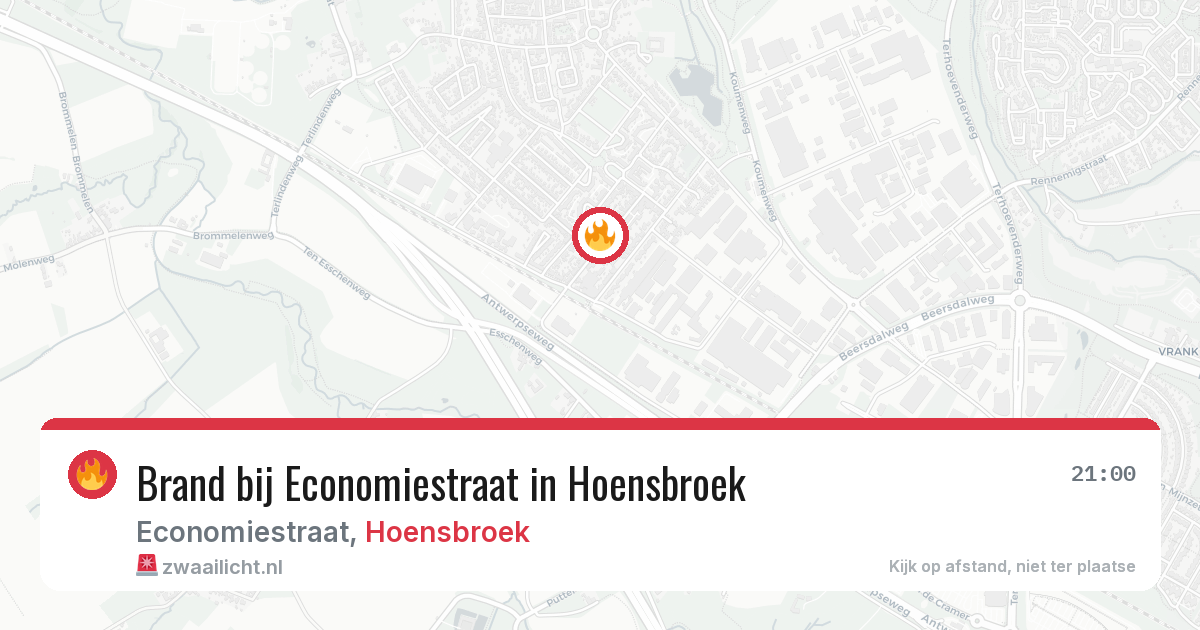Brand bij Economiestraat in Hoensbroek — 31 jul 2026