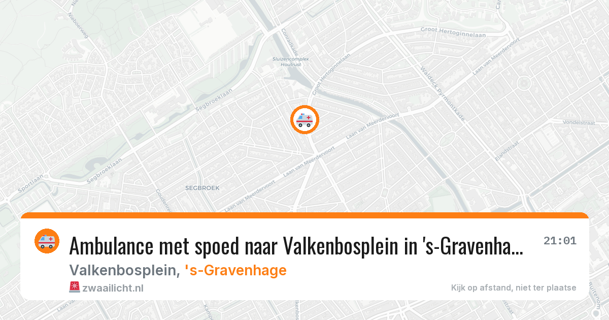 Ambulance met spoed naar Valkenbosplein in 's-Gravenhage — 6 aug 2026