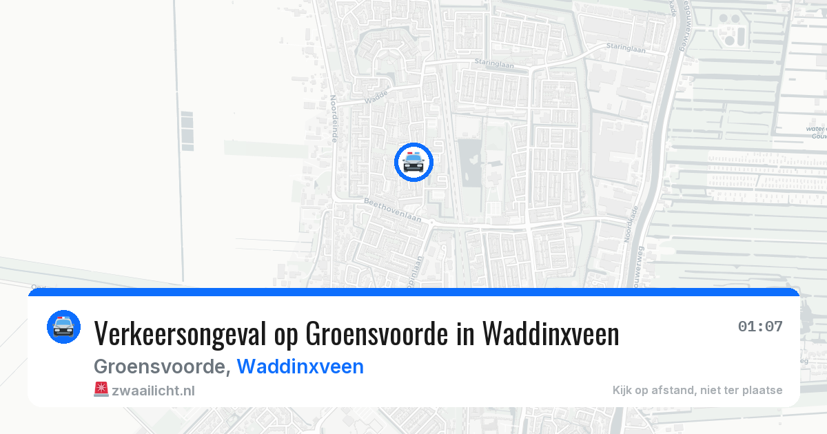 Verkeersongeval op Groensvoorde in Waddinxveen — 1 aug 2026