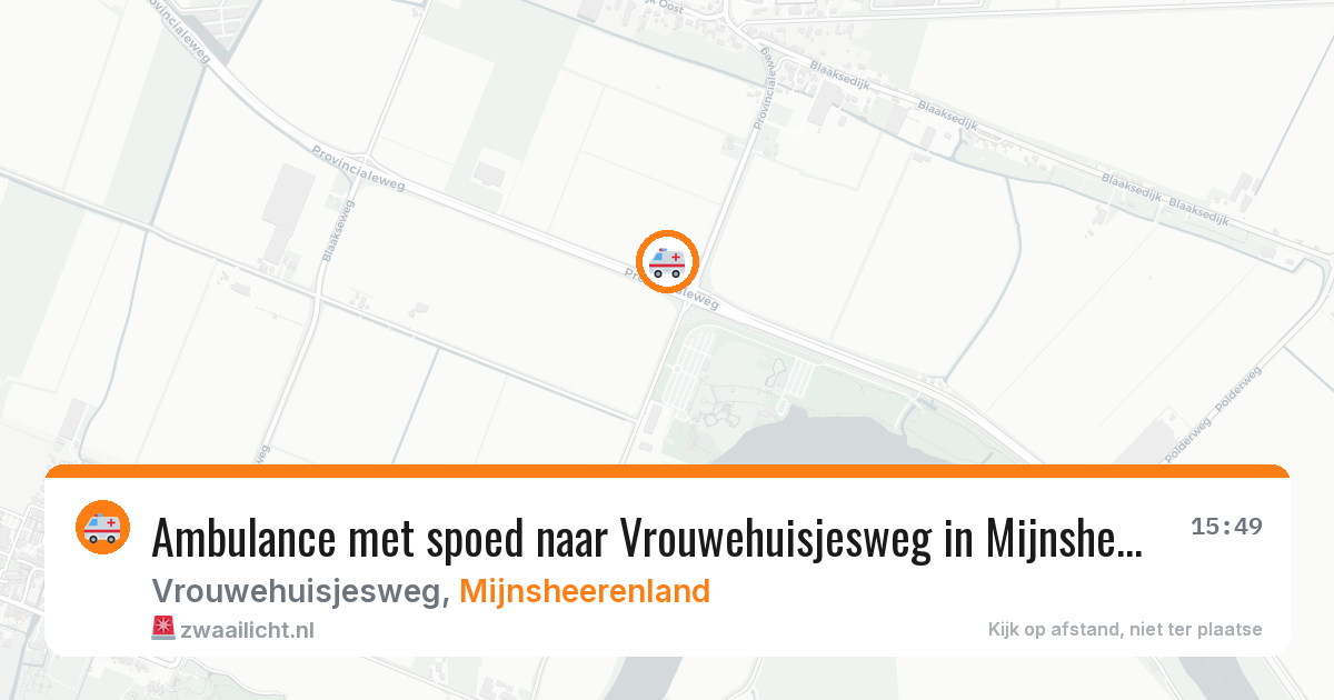 Ambulance met spoed naar Vrouwehuisjesweg in Mijnsheerenland — 1 aug 2026