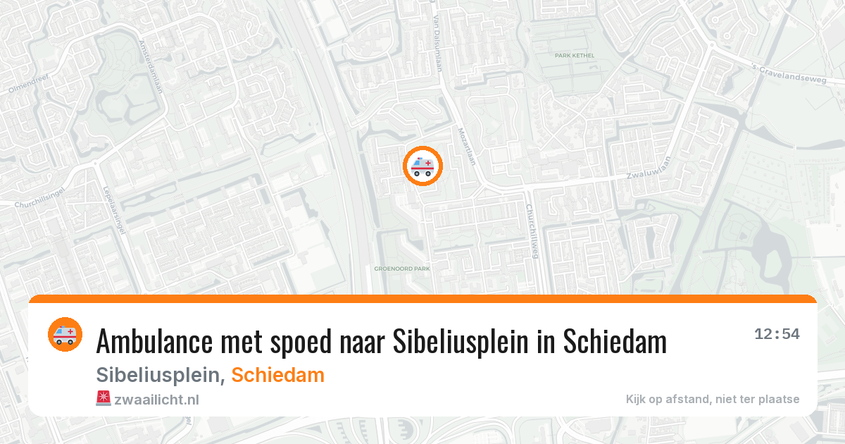 Ambulance met spoed naar Sibeliusplein in Schiedam — 5 aug 2026
