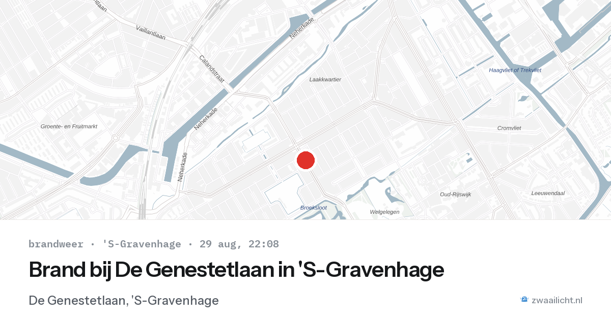 Brand bij De Genestetlaan in 'S-Gravenhage — 29 aug 2026