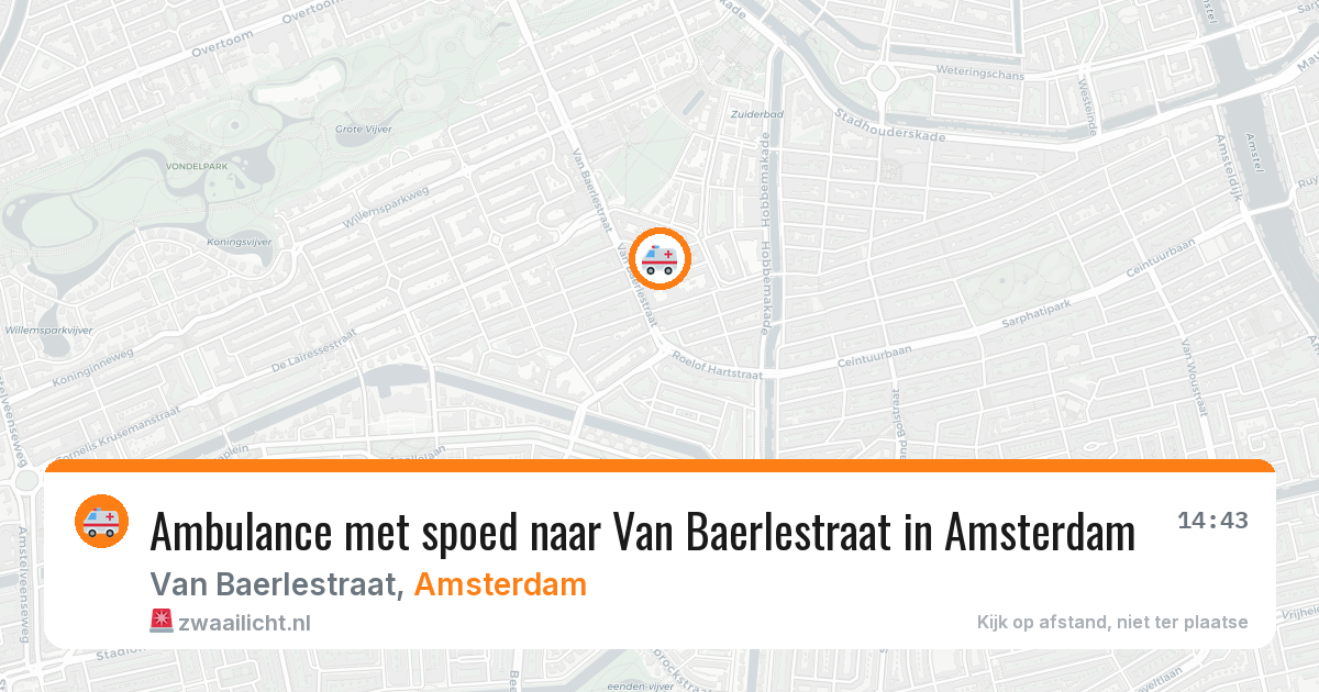 Ambulance met spoed naar Van Baerlestraat in Amsterdam — 8 feb 2026
