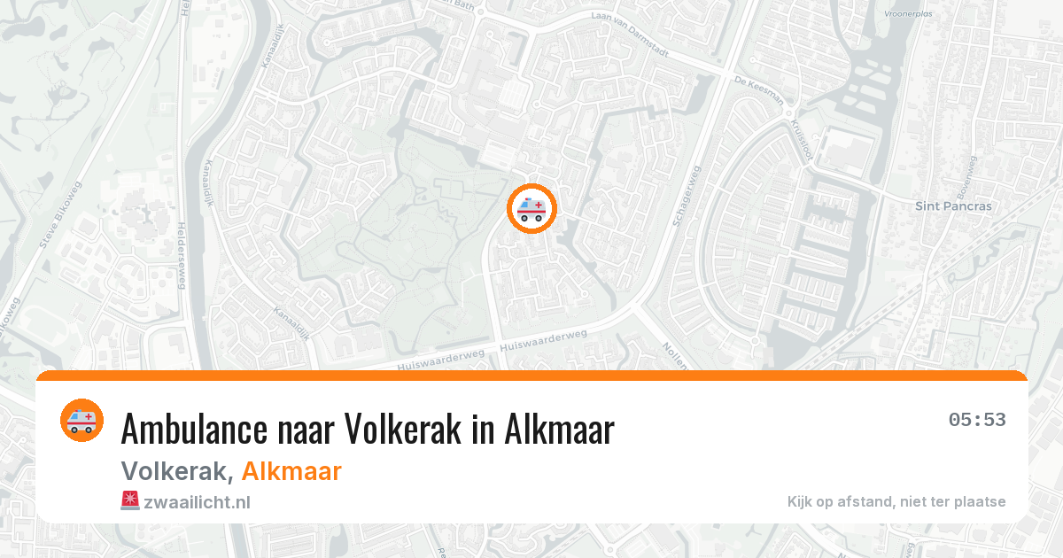 Ambulance naar Volkerak in Alkmaar — 9 jun 2026