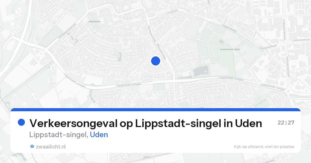 Verkeersongeval op Lippstadt-singel in Uden — 15 aug 2026