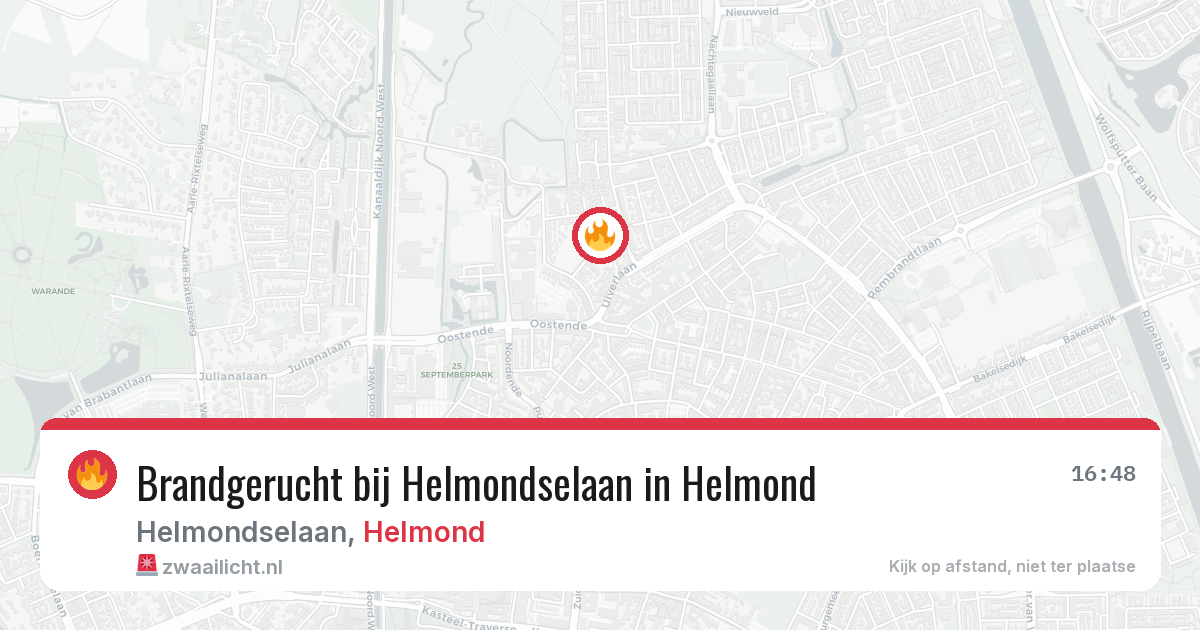Brandgerucht bij Helmondselaan in Helmond — 17 mei 2026