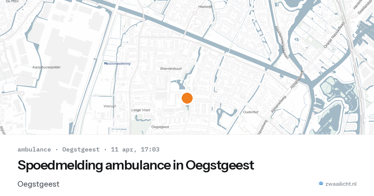 Spoedmelding ambulance in Oegstgeest — 11 apr 2026