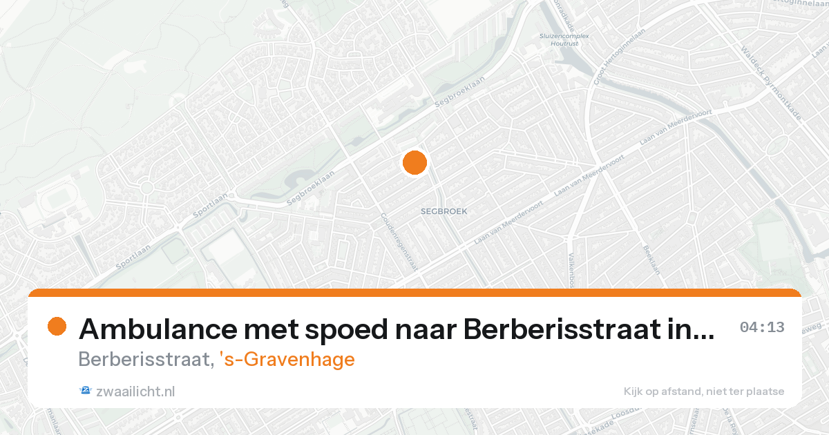 Ambulance met spoed naar Berberisstraat in 's-Gravenhage — 19 aug 2026