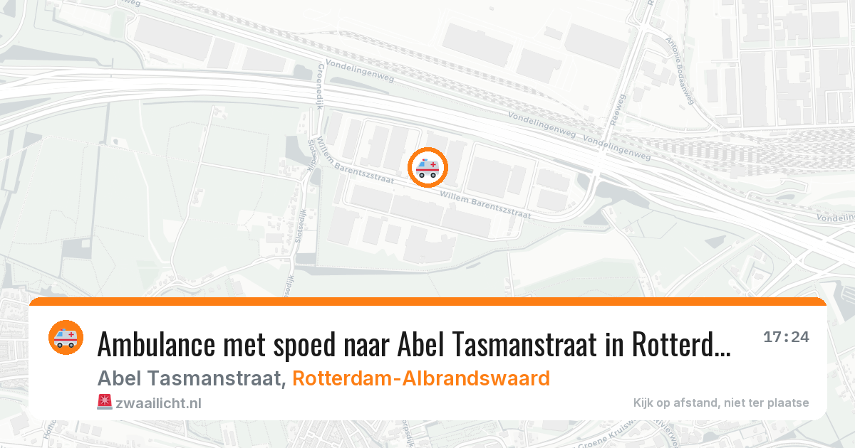 Ambulance met spoed naar Abel Tasmanstraat in Rotterdam-Albrandswaard — 28 jul 2026