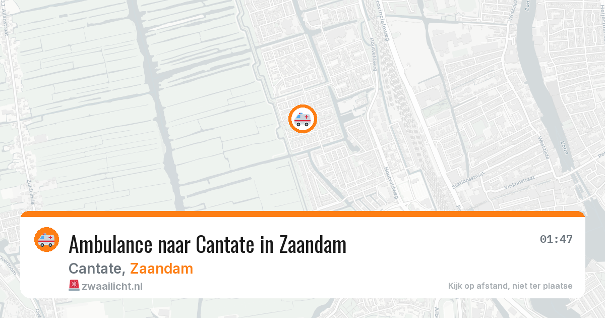 Ambulance naar Cantate in Zaandam — 6 aug 2026