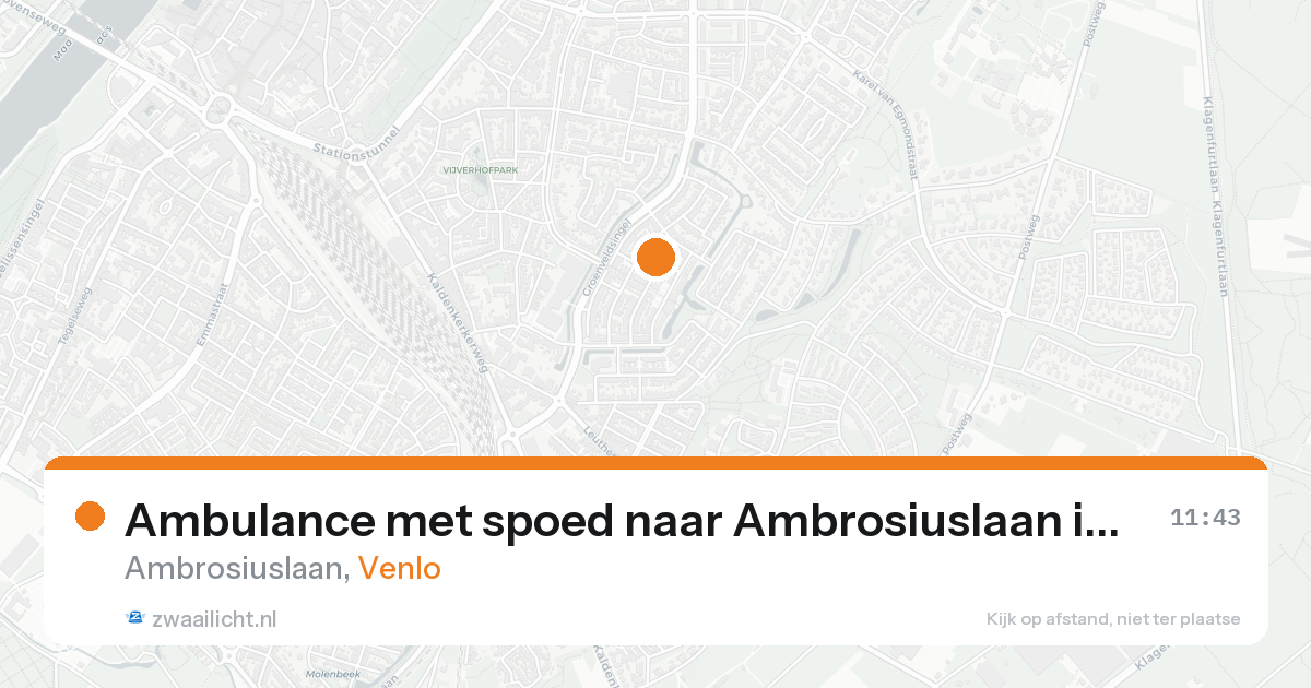 Ambulance met spoed naar Ambrosiuslaan in Venlo — 23 aug 2026
