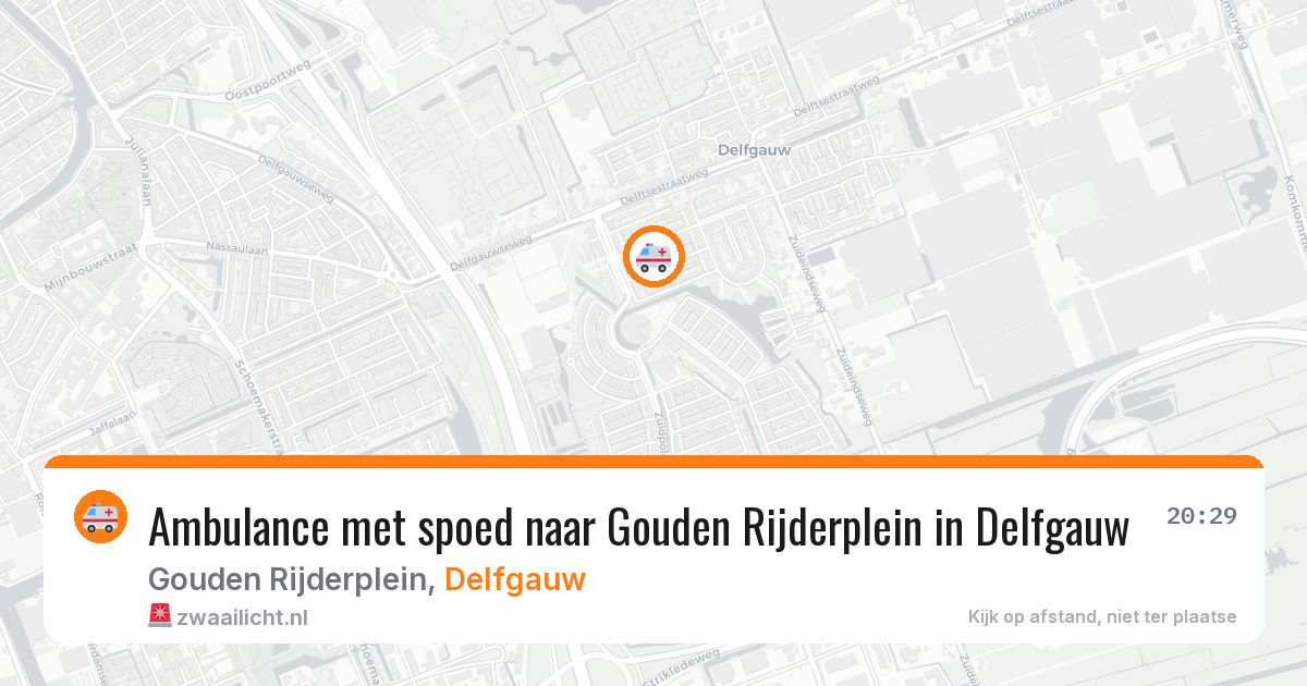 Ambulance met spoed naar Gouden Rijderplein in Delfgauw — 9 jul 2026