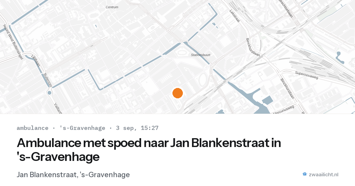 Ambulance met spoed naar Jan Blankenstraat in 's-Gravenhage — 3 sep 2026