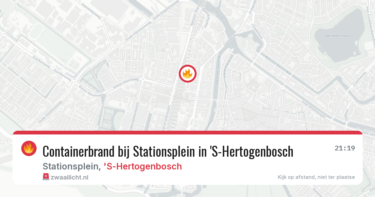 Containerbrand bij Stationsplein in 'S-Hertogenbosch — 12 jun 2026