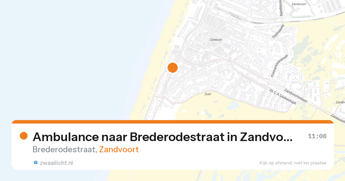 Ambulance naar Brederodestraat in Zandvoort — 26 aug 2026