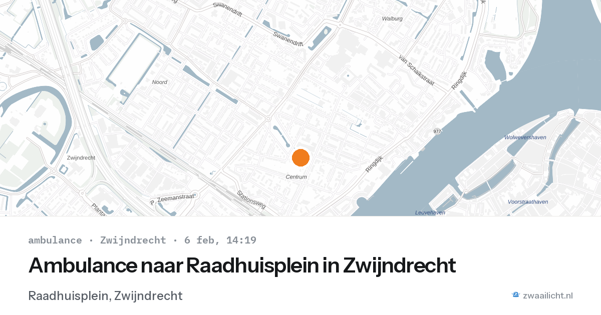 Ambulance naar Raadhuisplein in Zwijndrecht — 6 feb 2026