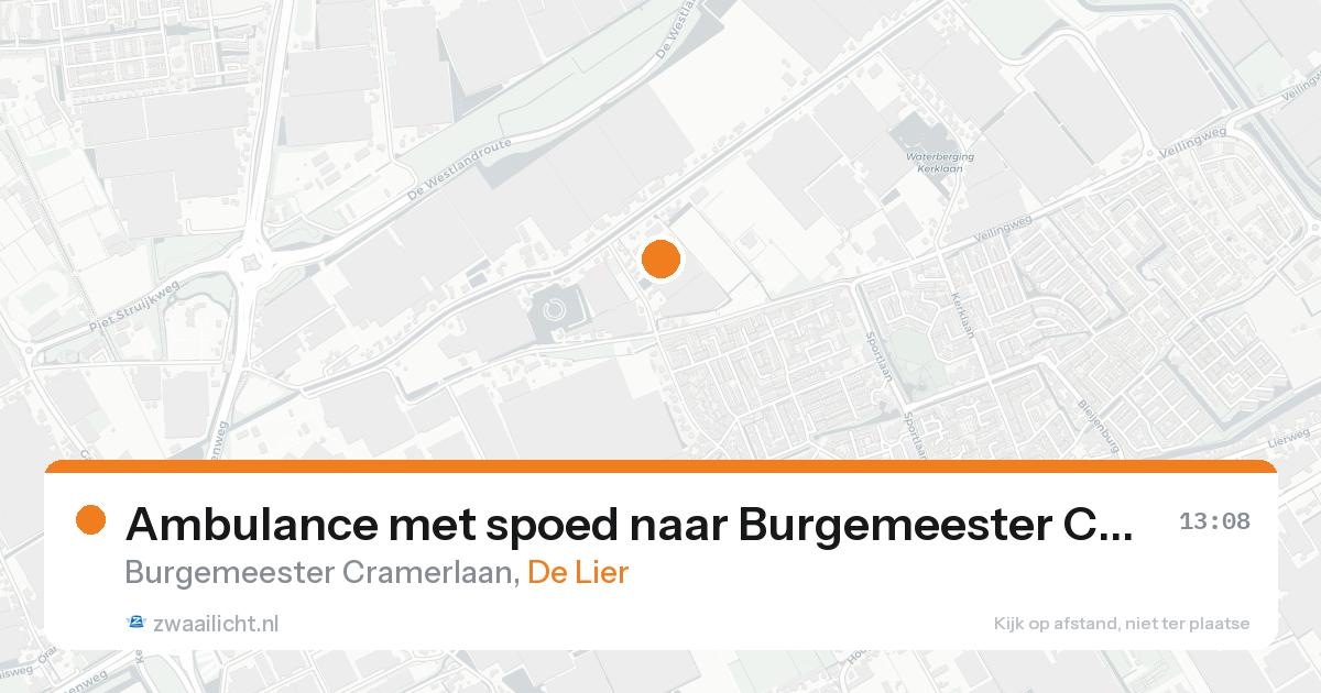 Ambulance met spoed naar Burgemeester Cramerlaan in De Lier — 25 aug 2026