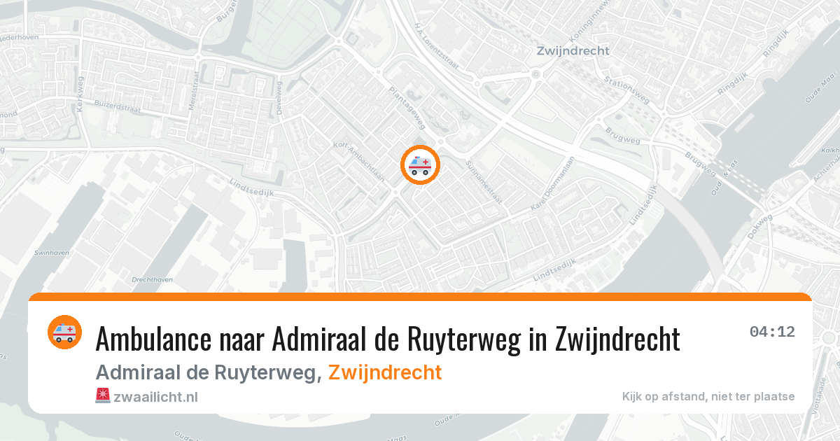 Ambulance naar Admiraal de Ruyterweg in Zwijndrecht — 4 jul 2026