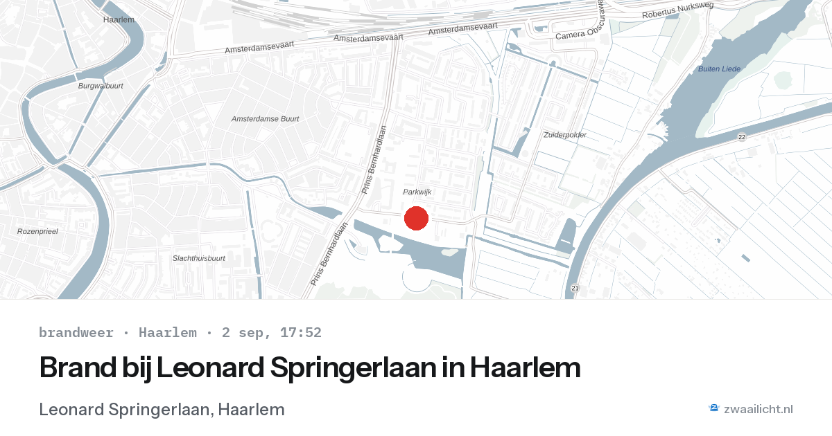 Brand bij Leonard Springerlaan in Haarlem — 2 sep 2026