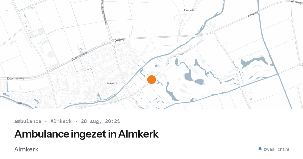 Ambulance ingezet in Almkerk — 28 aug 2026