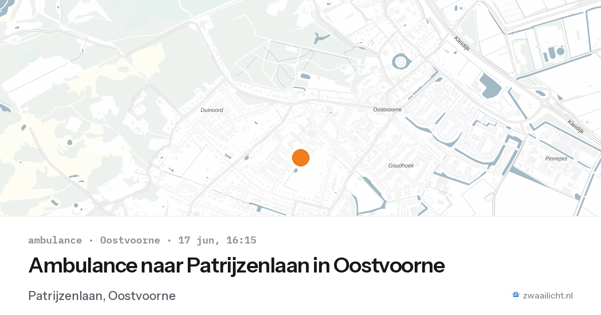 Ambulance naar Patrijzenlaan in Oostvoorne — 17 jun 2026