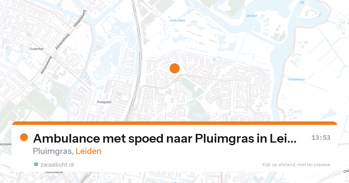 Ambulance met spoed naar Pluimgras in Leiden — 28 aug 2026